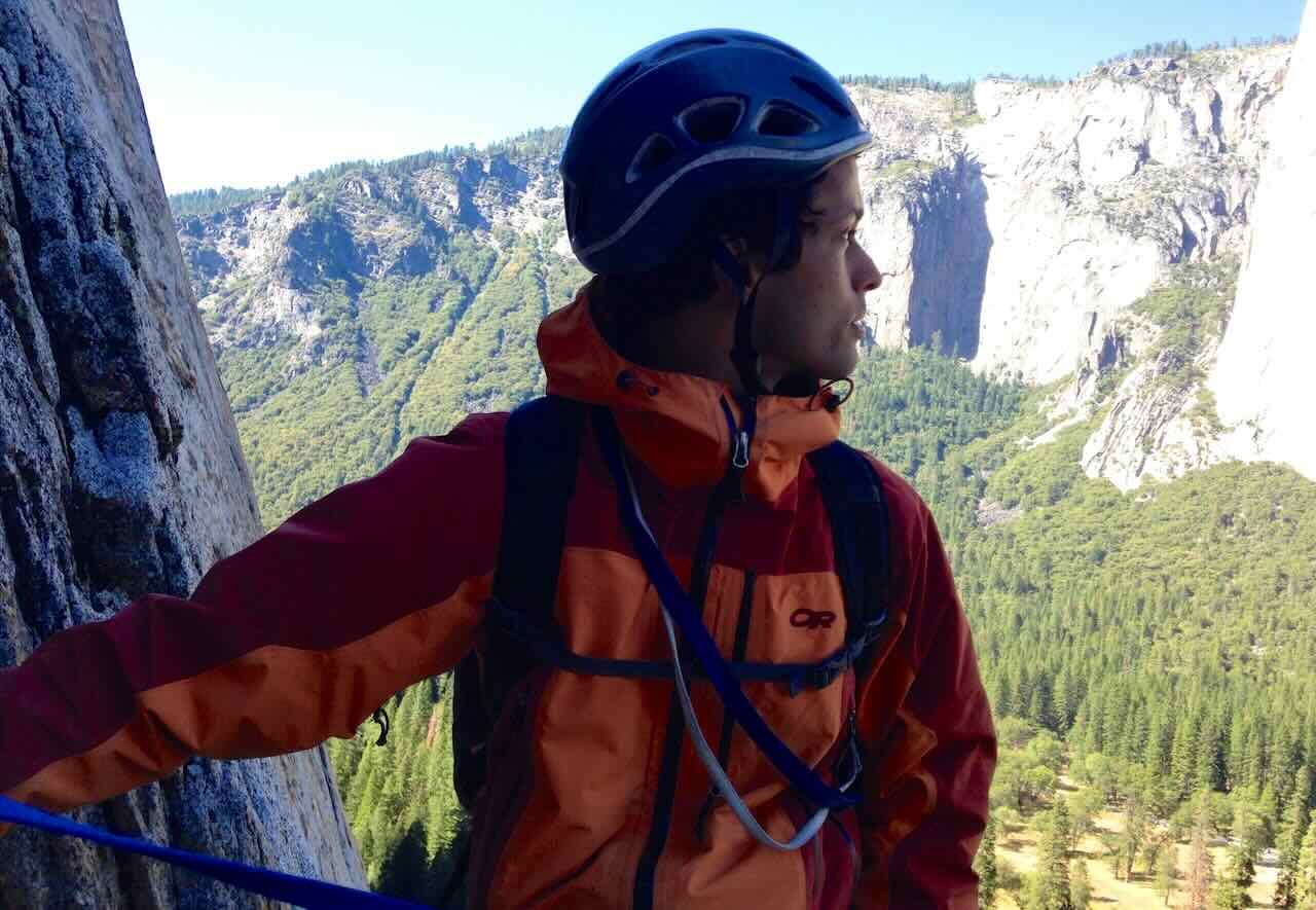Anil climbing near Middle Cathedral Rock in Yosemite Valley